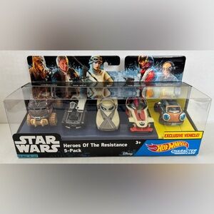 Star Wars Hot Wheels Heroes Of The Resistance 5 Pack Character Cars 2015 NIP